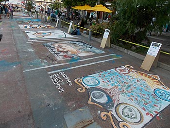 vista de la peatonal y obras